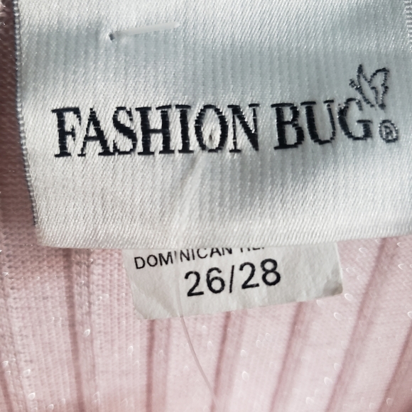 4X New Fashion Bug Plus Size pink shimmer work sweater top shirt women's - Picture 4 of 6